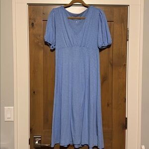 Velvet by Graham and Spencer VTG Slub Dress Womens XS Puff Sleeve empire waist